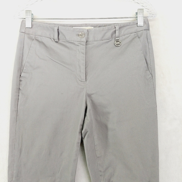Michael Kors Gray Mid Rise Straight Leg Trouser Pants 1259 - Picture 3 of 9
